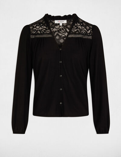 T-shirt manches longues noir femme