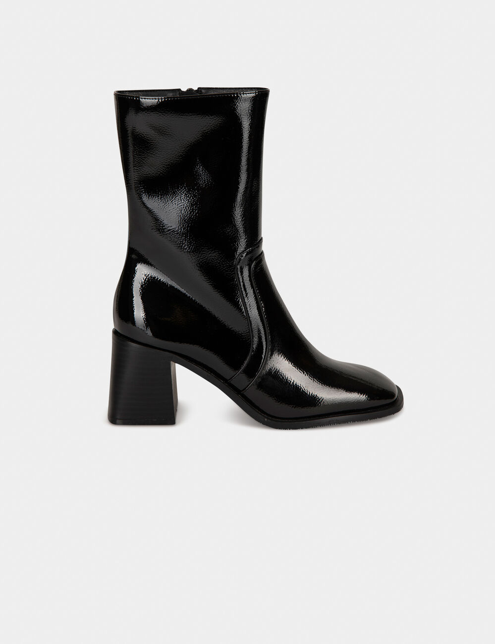 Bottines à talons vernies noir femme