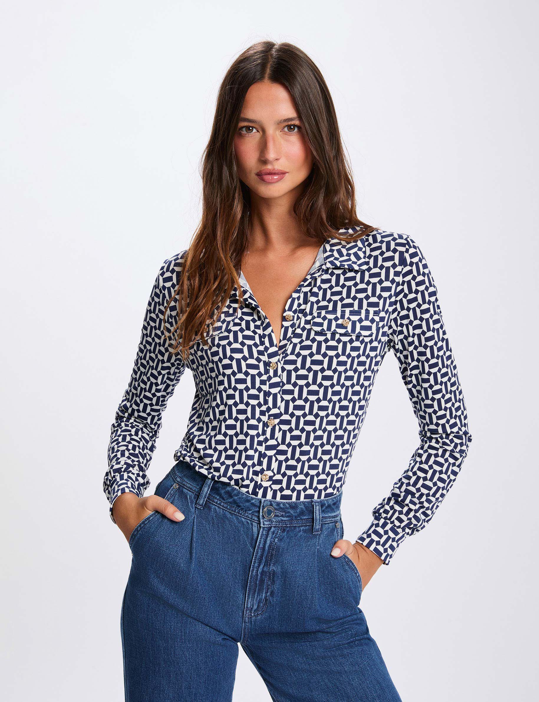 T shirt col à revers femme