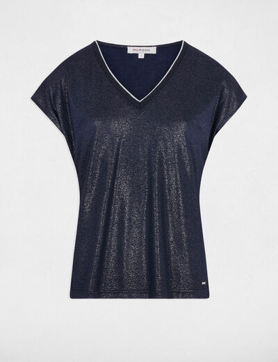T-shirt manches courtes bleu marine femme