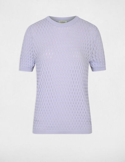 Pull fin col rond mauve femme