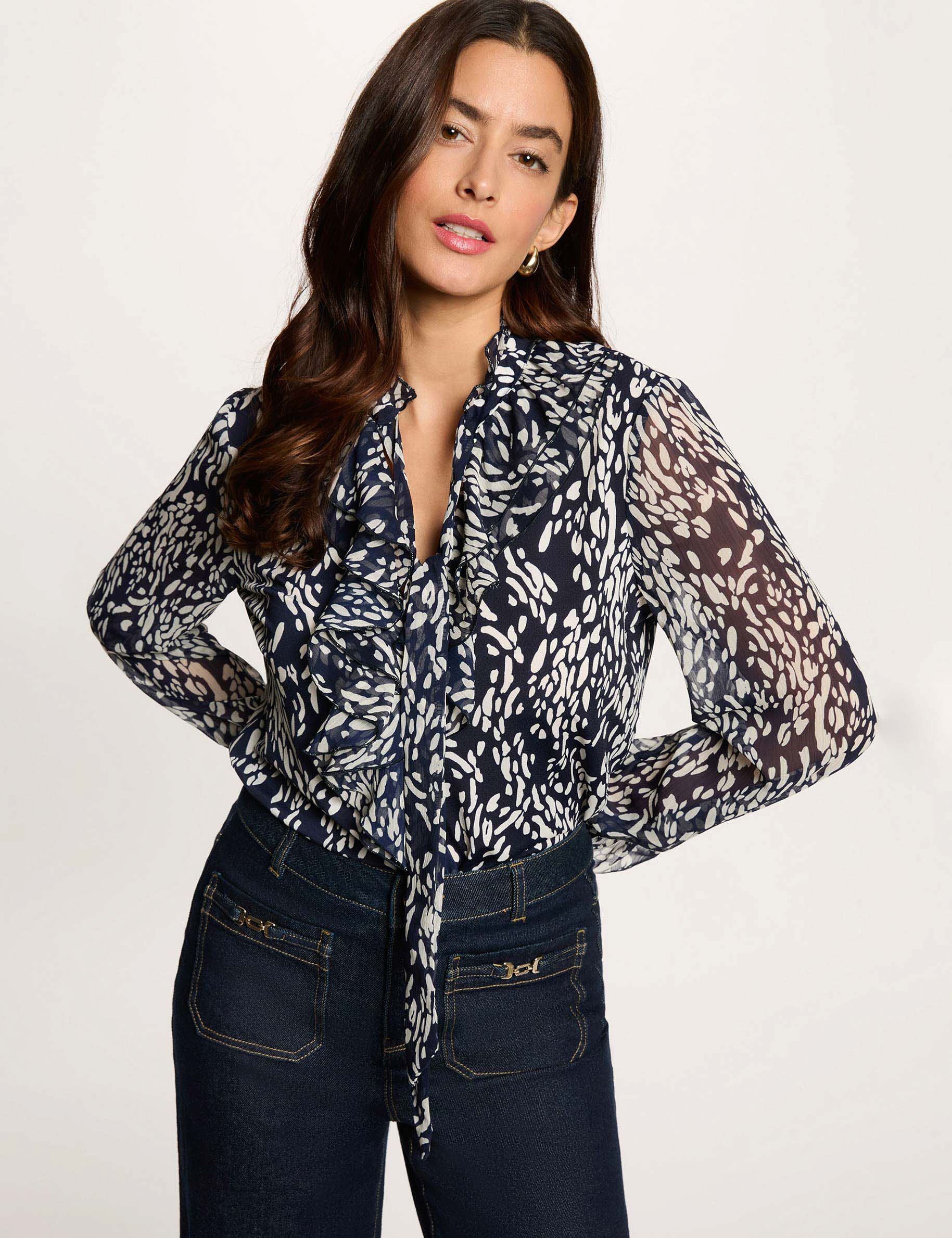 T shirt voile col lavallière femme - vue 2