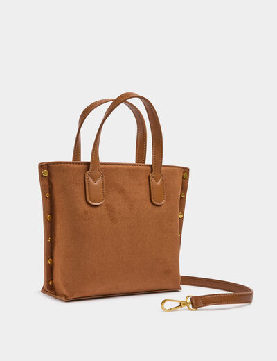 Sac cabas clout&eacute; camel femme