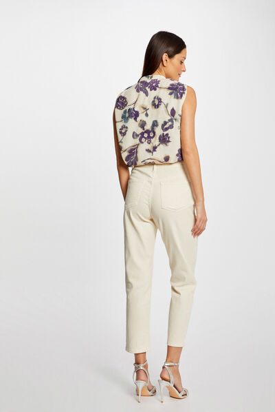 Blouse sans manches imprimé floral multico femme