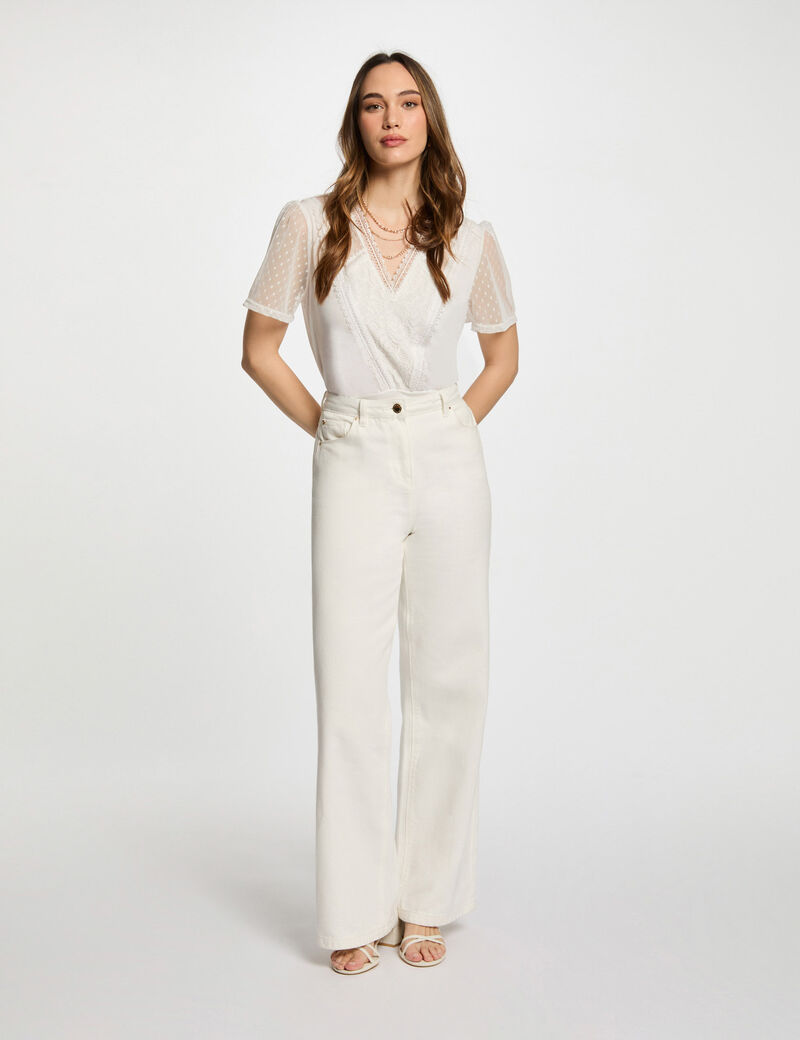 T-shirt manches courtes blanc femme