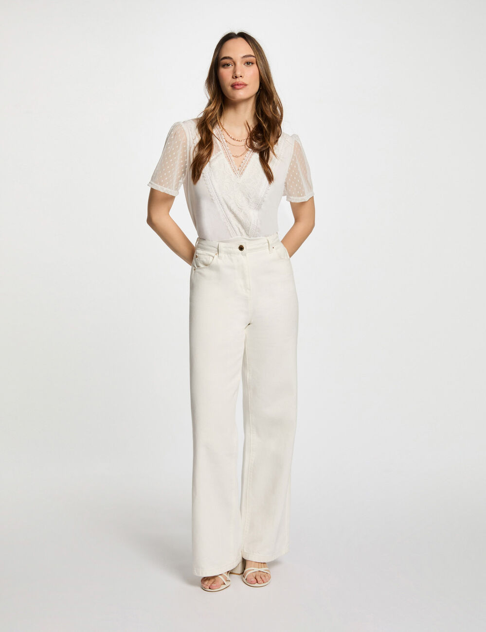 T-shirt manches courtes blanc femme