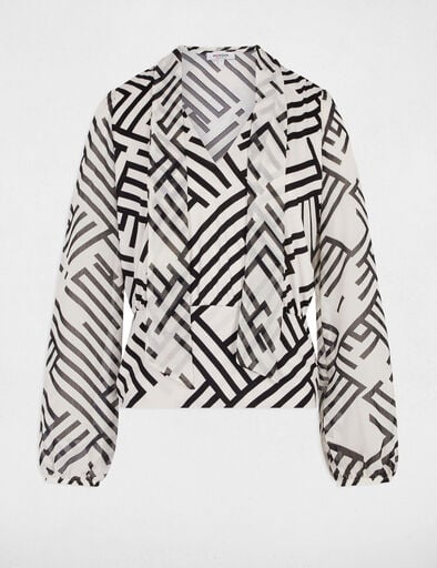 top manches longues imprime blanc femme Top manches longues imprimé blanc femme