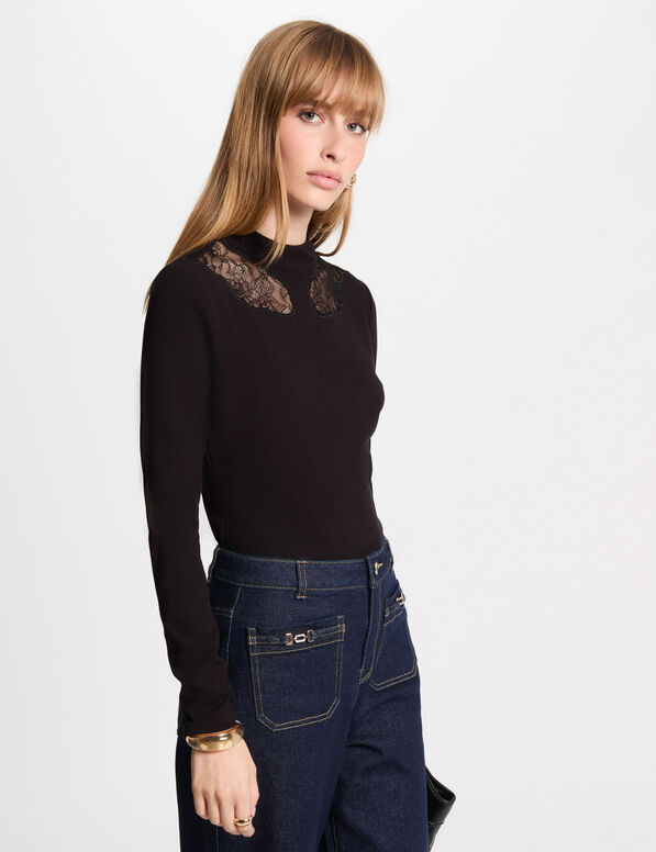 T-shirt manches longues noir femme