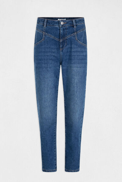 Jeans droit taille haute 7/8ème jean stone femme
