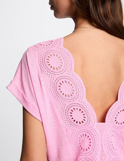 T-shirt manches courtes rose femme