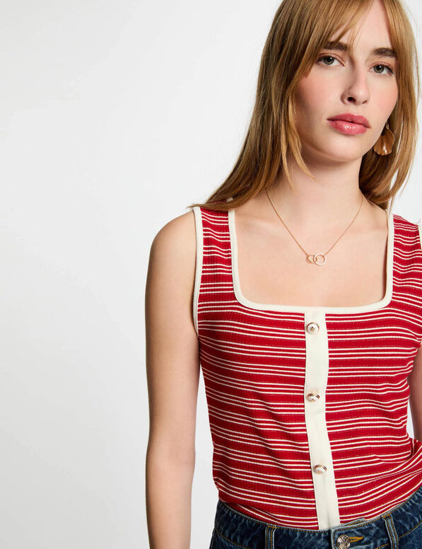 debardeur sans manches raye blanc femme Débardeur sans manches rayé blanc femme
