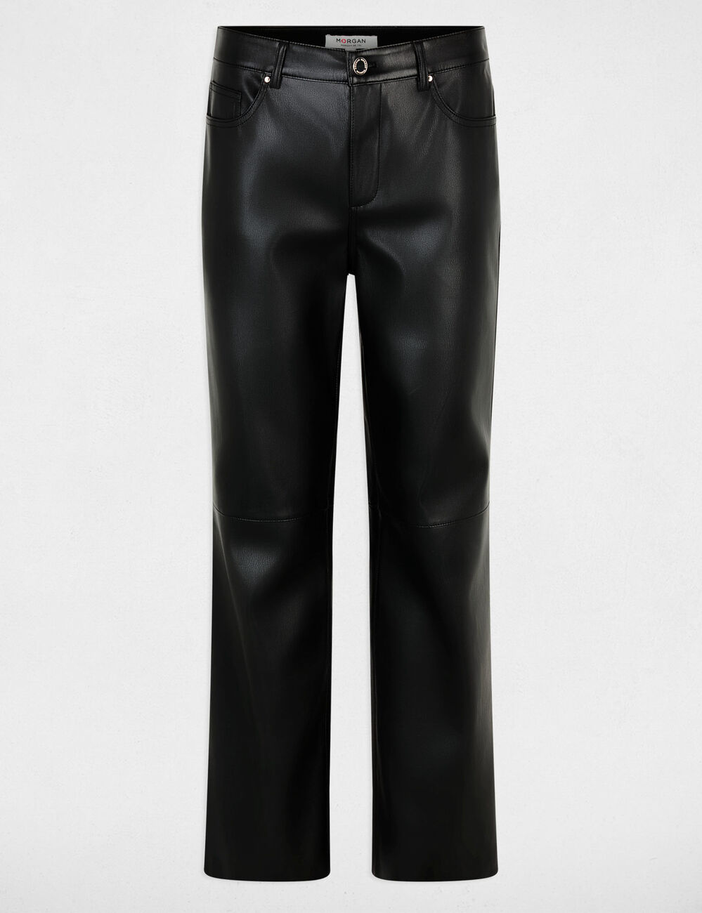 Pantalon bootcut similicuir noir femme