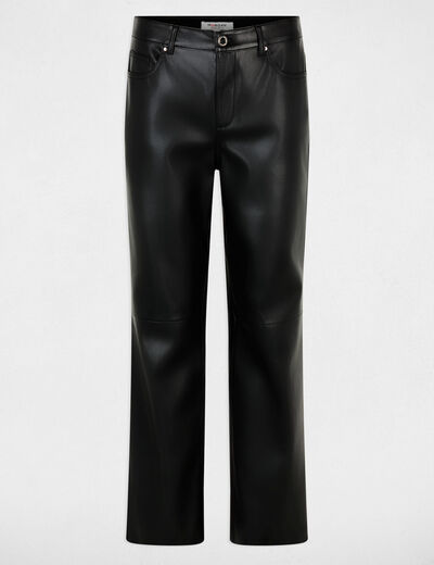 Pantalon bootcut similicuir noir femme