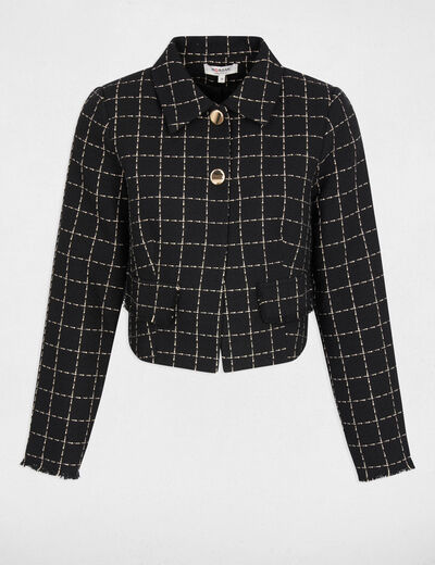 Veste courte ajust&eacute;e noir femme
