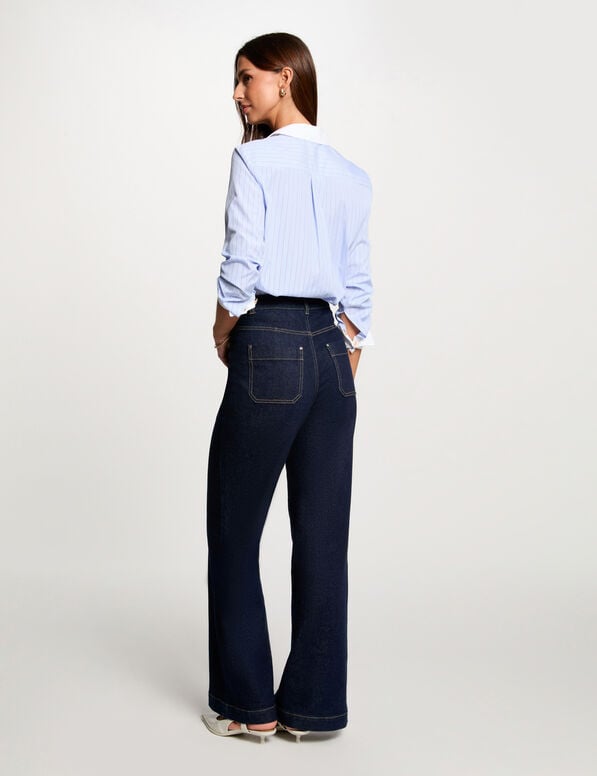 chemise manches longues rayee bleu ciel femme Chemise manches longues rayée bleu ciel femme