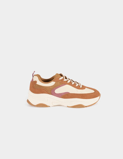 Sneakers su&eacute;dine multicolore femme