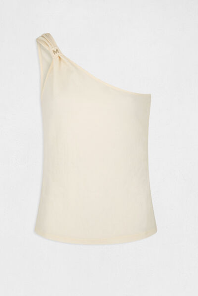 T-shirt à manches asymétriques ecru moyen femme