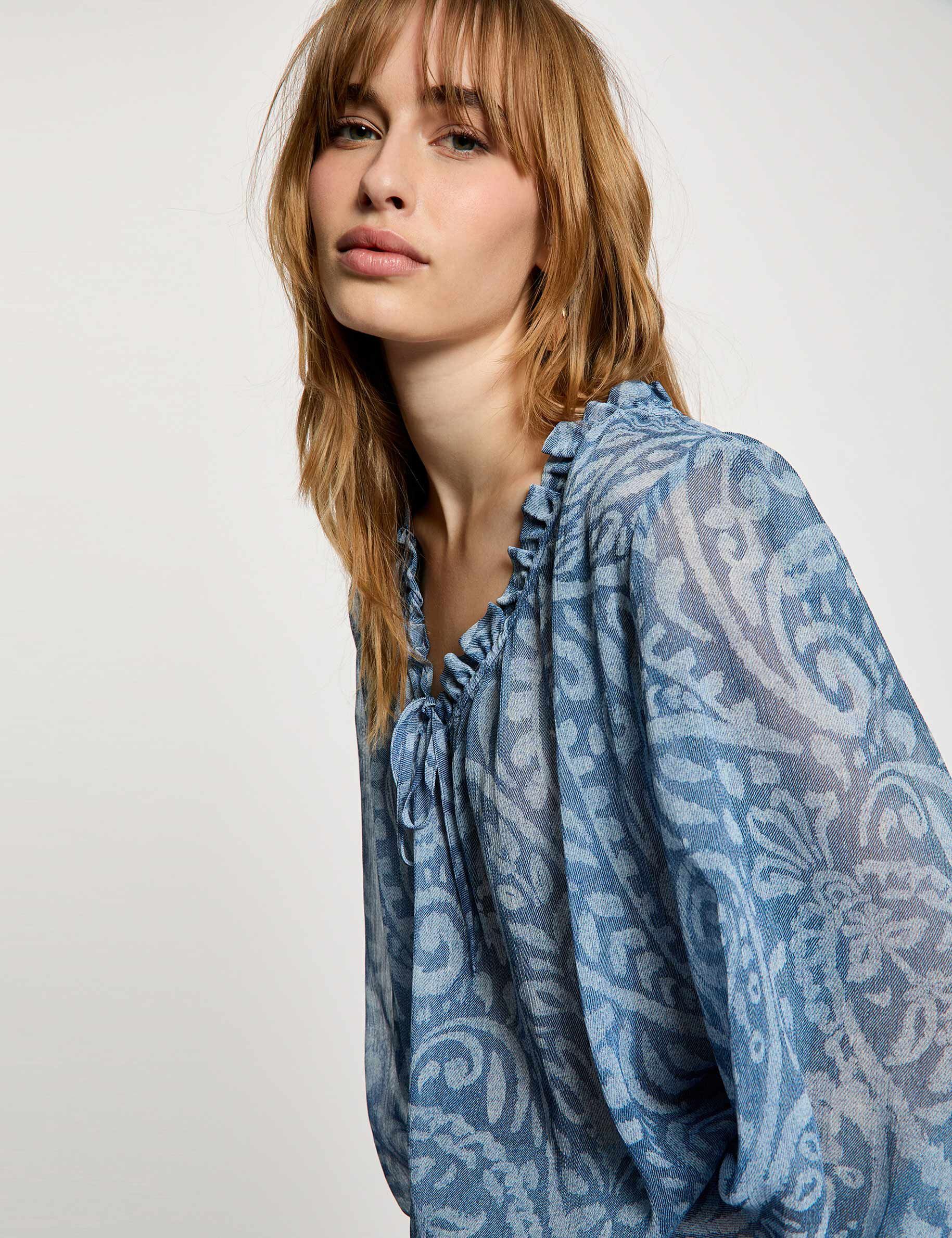 Top manches bouffantes femme