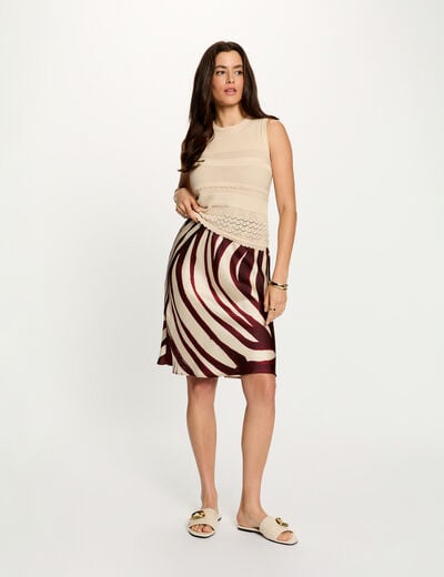 Jupe courte satin&eacute;e multicolore femme