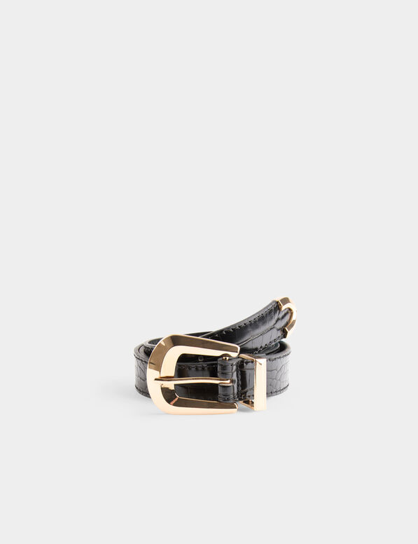 ceinture croco noir femme Ceinture croco noir femme