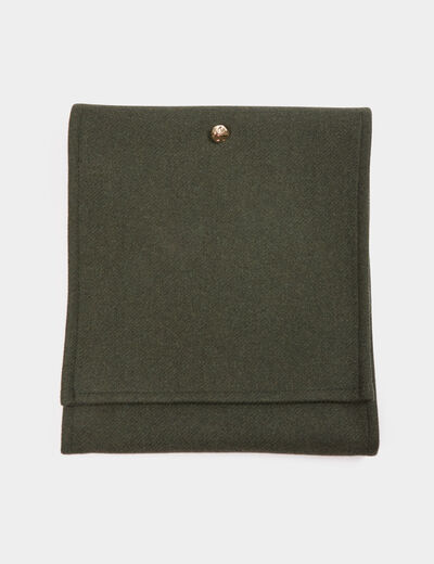 &Eacute;charpe col montant vert kaki femme