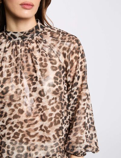 Blouse manches 3/4 imprimée multicolore femme