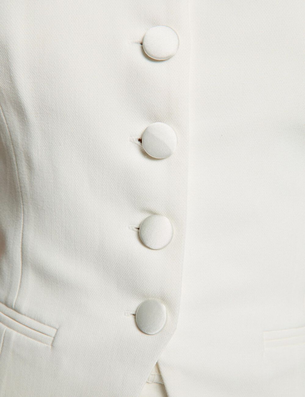 Bustier ajust&eacute; boutonn&eacute; blanc femme