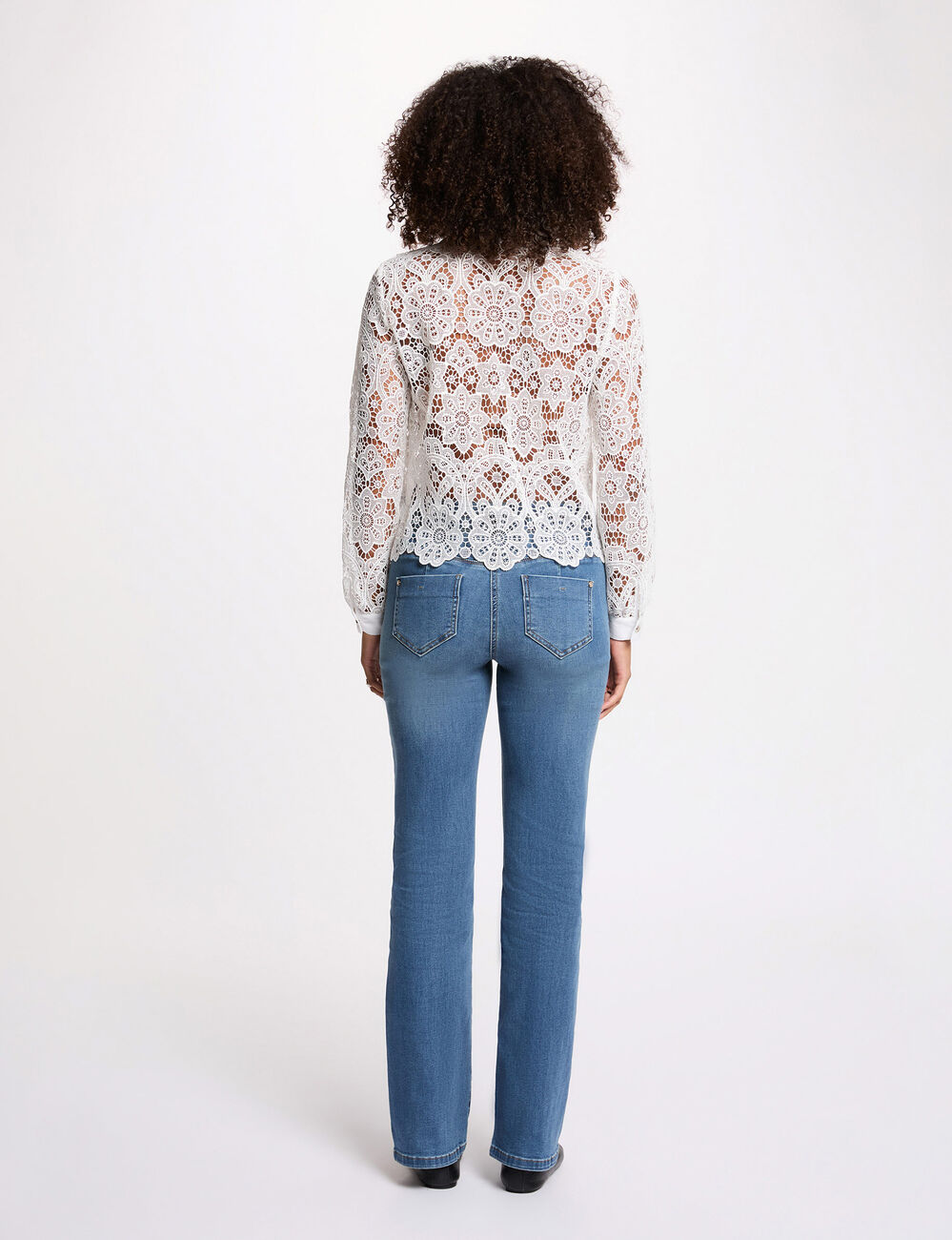 Chemise manches longues blanc femme