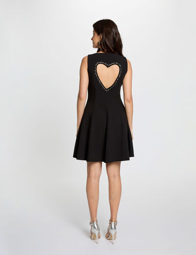 Robe courte col v noir femme