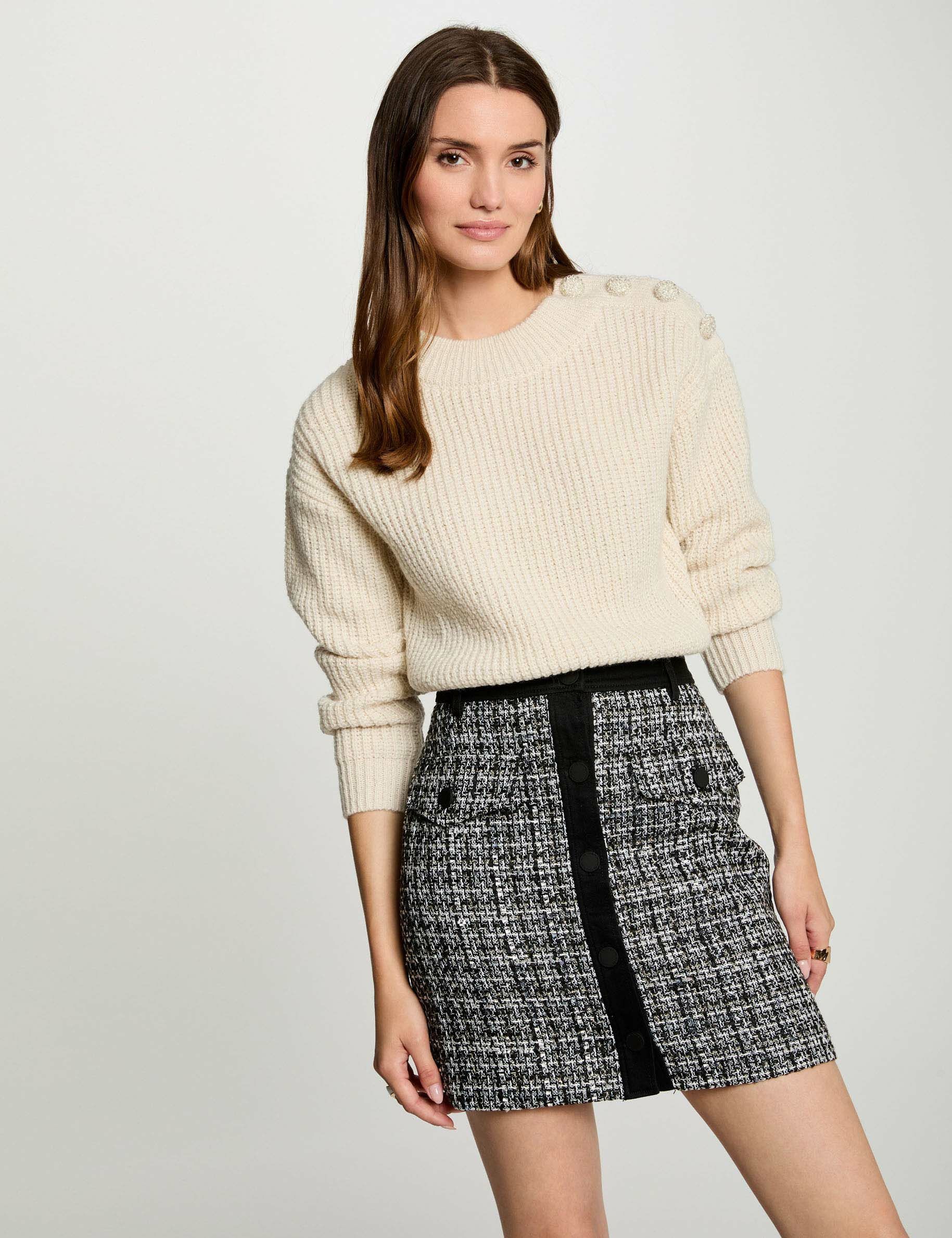 Pull col rond et boutons - Morgan - Modalova