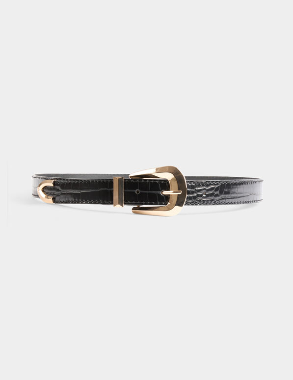 ceinture croco noir femme Ceinture croco noir femme