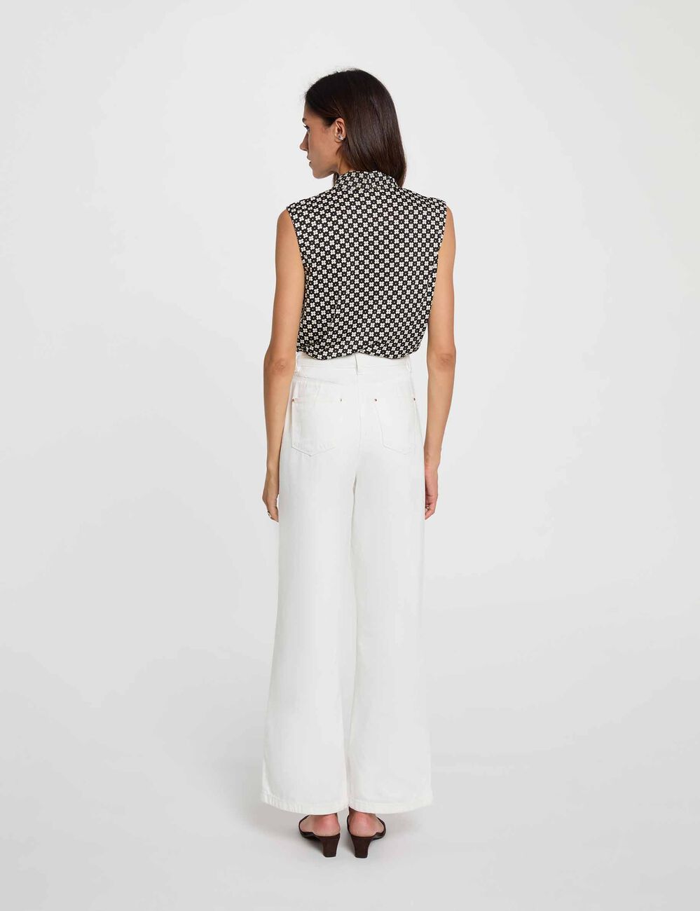 D&eacute;bardeur col lavalli&egrave;re blanc femme