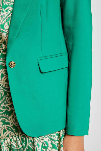 Veste tailleur droite boutonnée vert femme