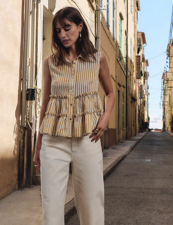 Chemise sans manches ray&eacute;e multicolore femme