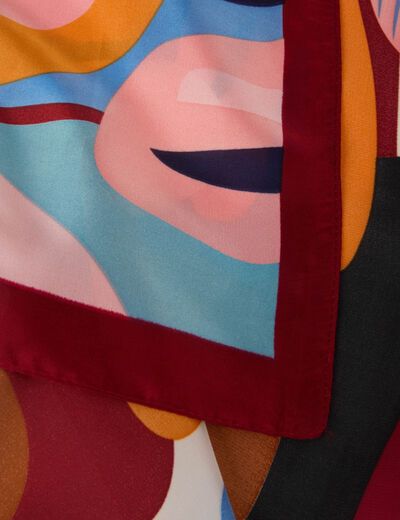 Foulard motif fleuri multicolore femme