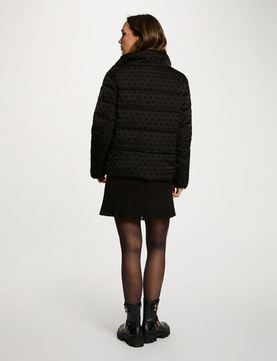Doudoune courte col montant noir femme