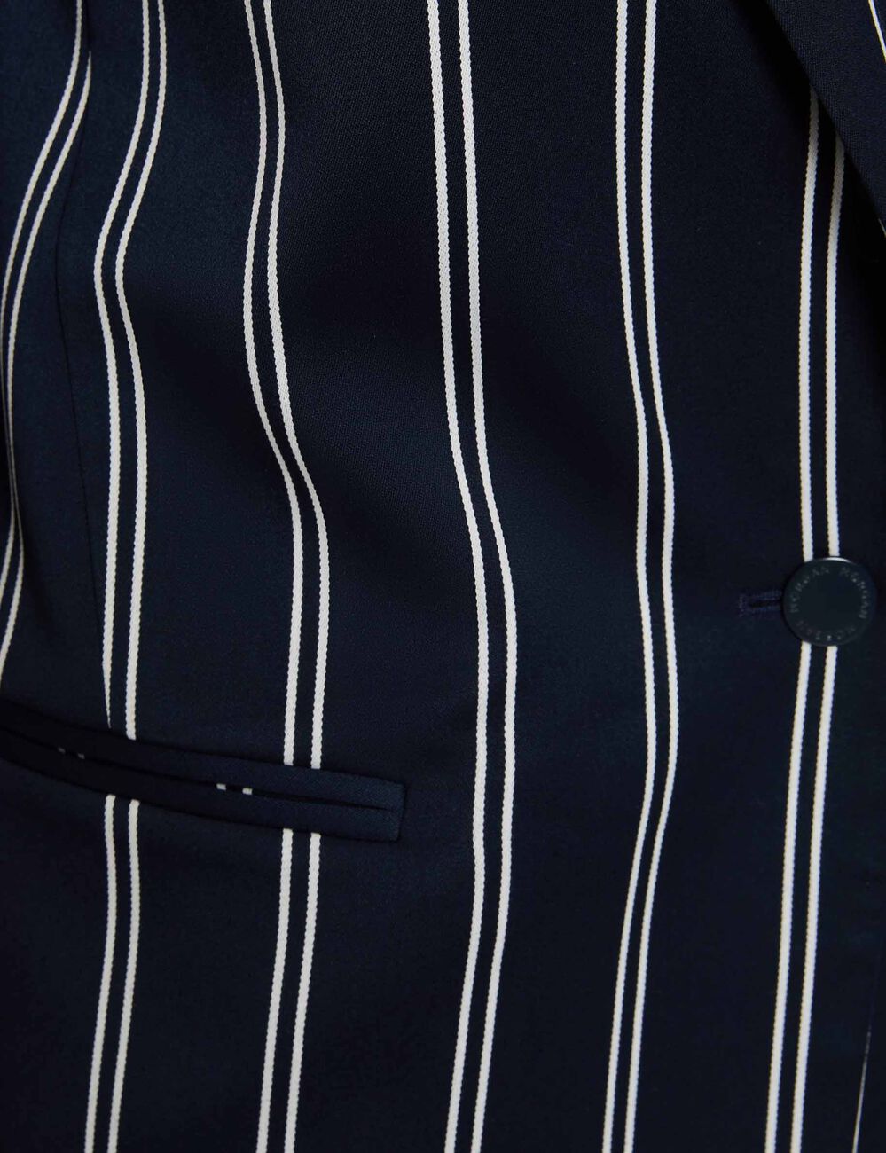Blazer ray&eacute; col tailleur bleu marine femme
