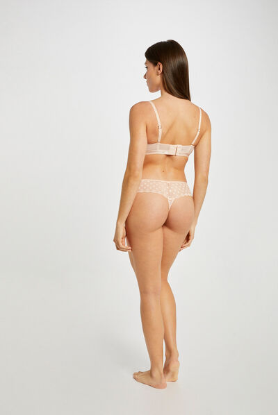 Shorty dentelle rose femme