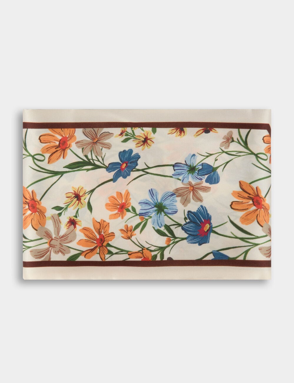 Foulard satin&eacute; imprim&eacute; multicolore femme