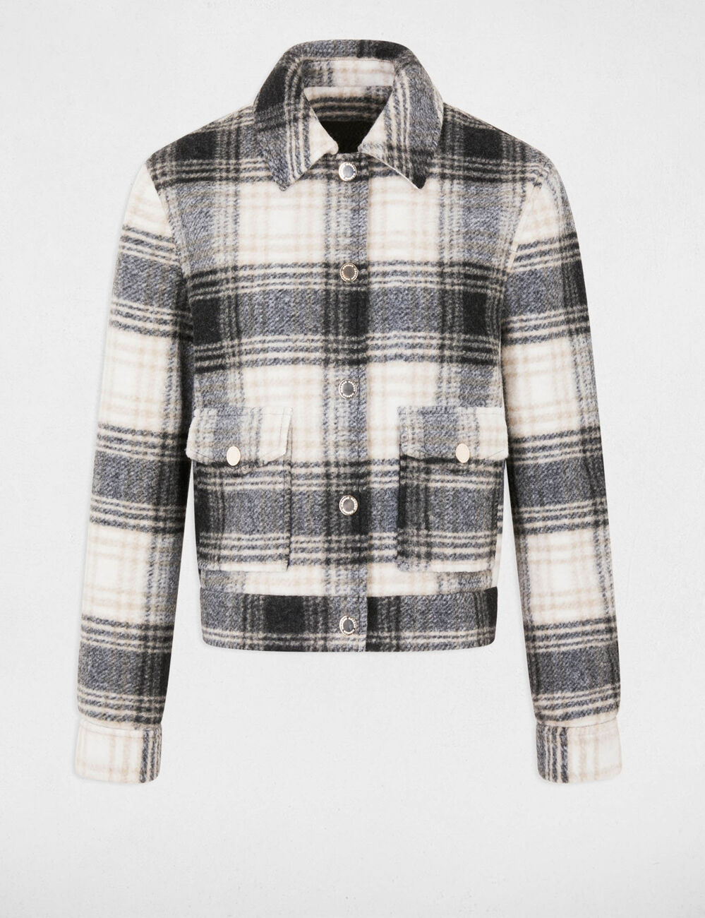 Blouson droit &agrave; carreaux multicolore femme