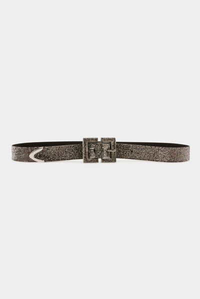 Ceinture avec strass gris moyen femme