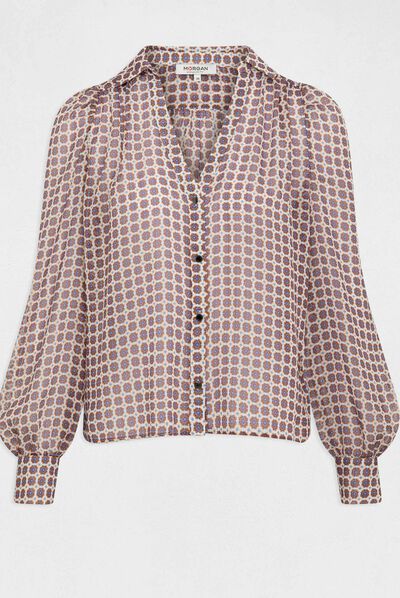 Chemise manches longues imprimé multico femme