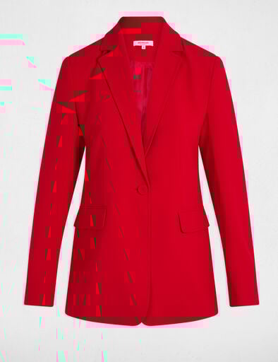 blazer cintre boutonne rouge femme Blazer cintré boutonné rouge femme