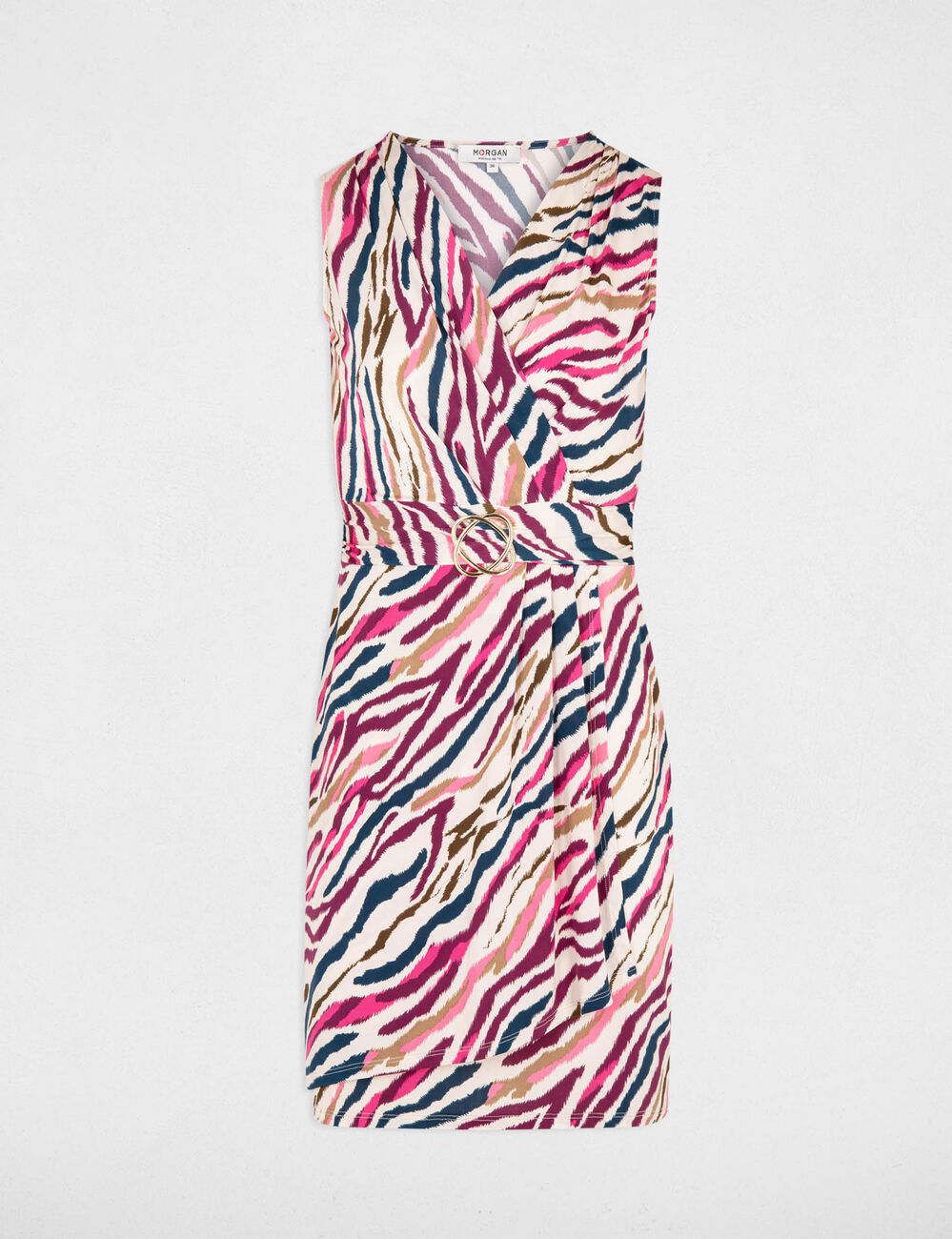 Robe courte ajustée imprimée multico femme