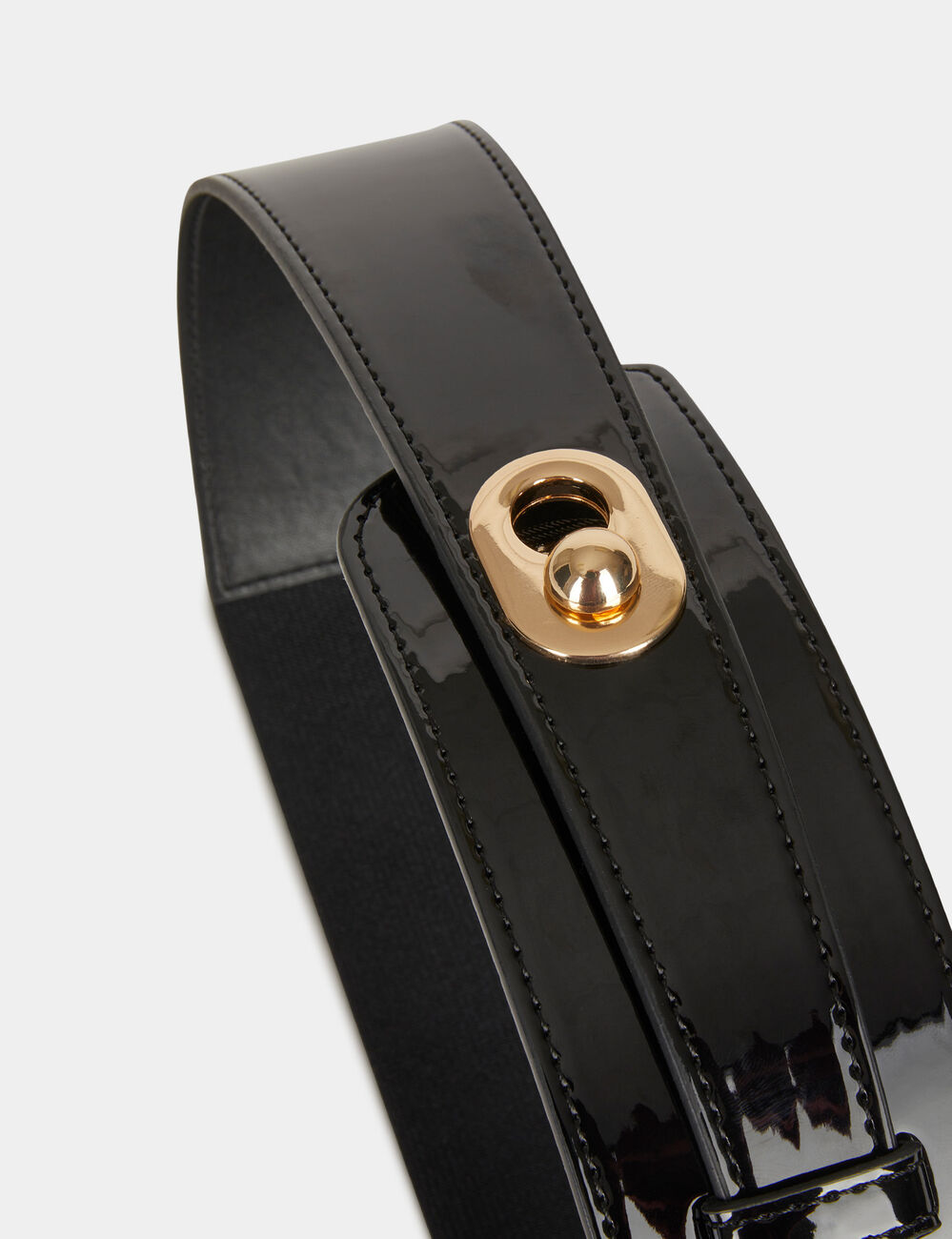 Ceinture &eacute;lastiqu&eacute;e asym&eacute;trique noir femme