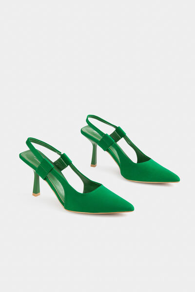 Escarpins à talons bobines vert femme