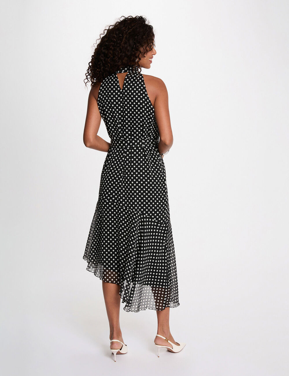 Robe fluide col montant noir femme