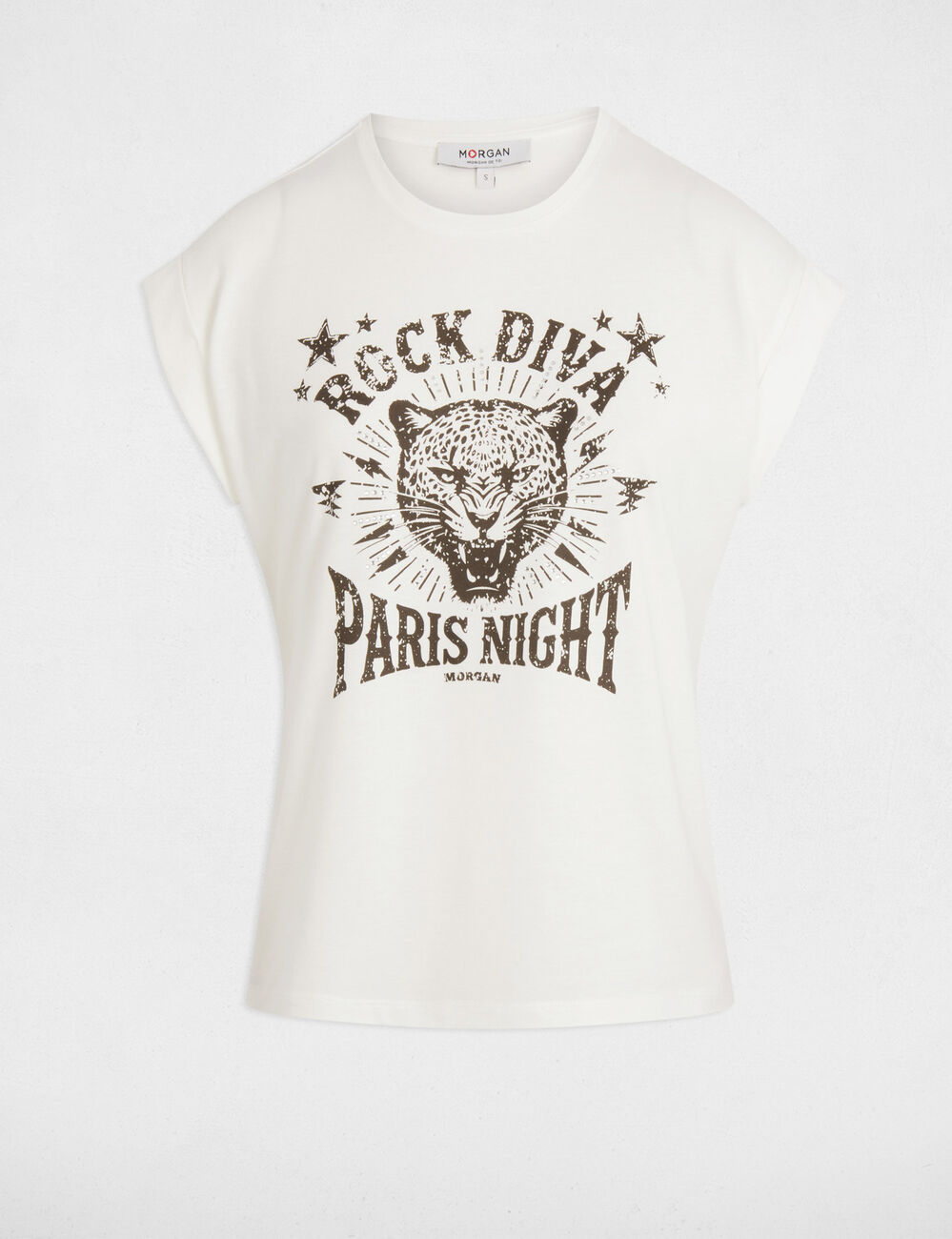 T-shirt à inscription blanc femme