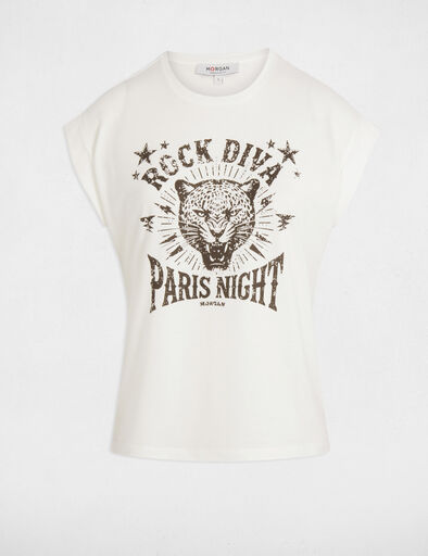 T-shirt à inscription blanc femme