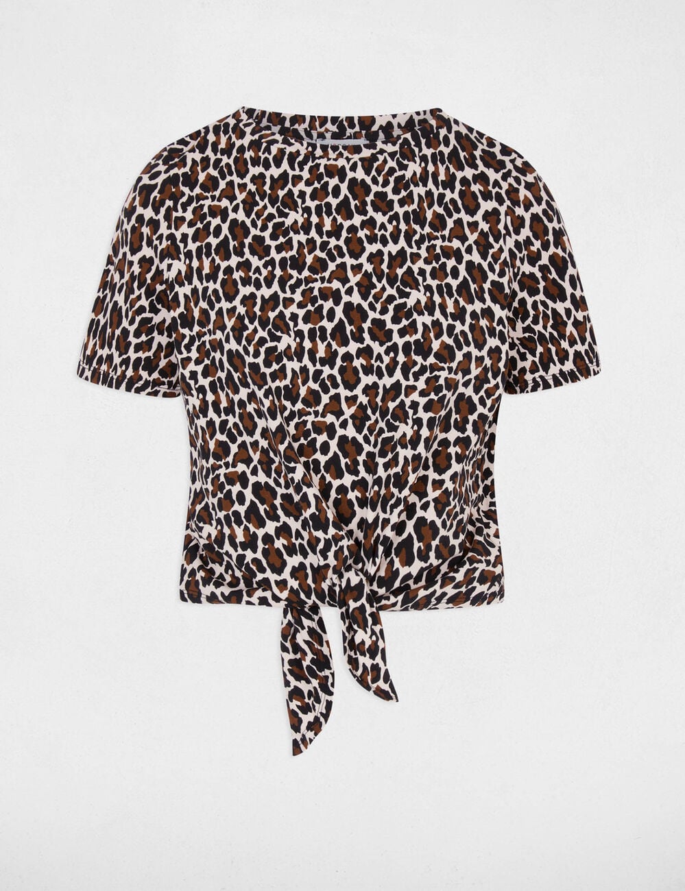 T-shirt droit cropped multicolore femme